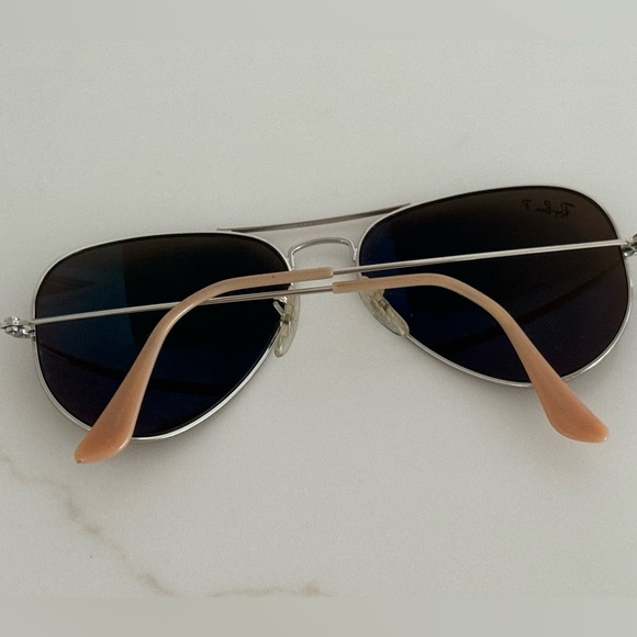 EUC Ray-Ban polarized aviator sunglasses with orange and gold rim - Picture 5 of 5